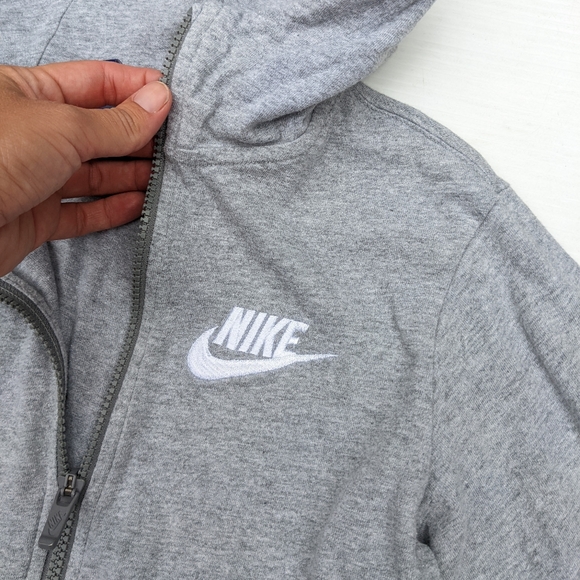 NIKE kids heathered gray zip-up hoodie sweatshirt jacket - Picture 6 of 6